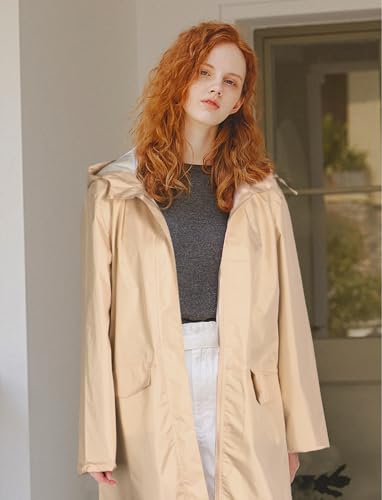 ANYOO Waterproof Rain Poncho Lightweight Reusable Hiking Hooded Coat Jacket for Outdoor Activities - color: Khaki