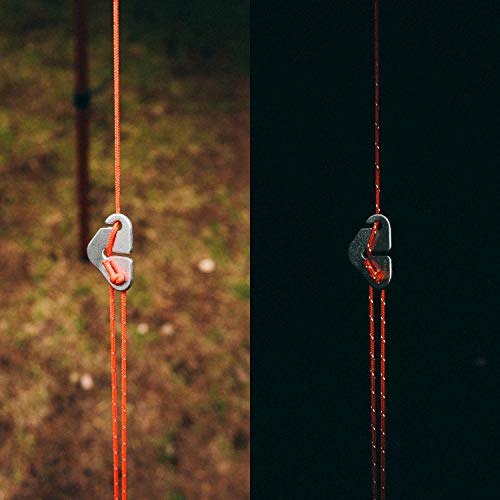 GEAR AID Reflective Guyline Kit with Line Tensioners for Tents and Tarps, 50 ft, Orange - style: Guyline Kit (Paracord+ Tensioners)