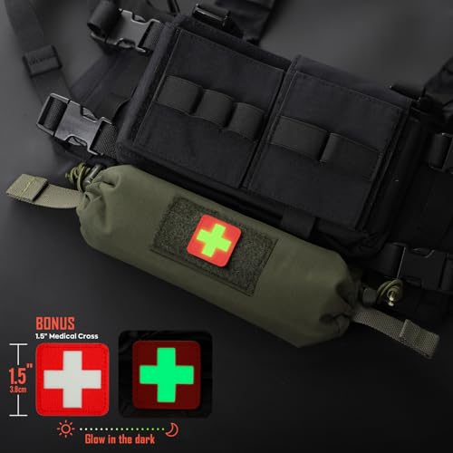 WYNEX Tactical First Aid Drop Dump Pouch, Medical Trauma Roll Up Drop Pouch - color: Range Green