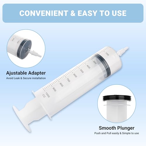 1000ml Large Syringe, Epoxy Plastic Syringes for Liquids with Tip Adapter - style: 1000 ML