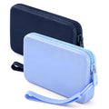 Silicone Period Bags, Set of 2 Blue Tampon Holder for Purse - color: Navy Blue+Light Blue