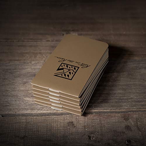 Rite in the Rain Weatherproof On The Go Wallet Notebook, 2" x 3.375", Tan Cover, Blank Pages, 6 Pack (No. OTG971TL) - color: Tan