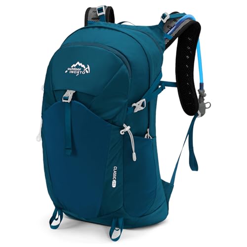 IX INOXTO Hiking Hydration Backpack with 2L/3L Water Bladder for Women and Men18L/25L Water Backpack for Hiking, Cycling, Climbing, Camping - style: Blue-3L Water Bladder