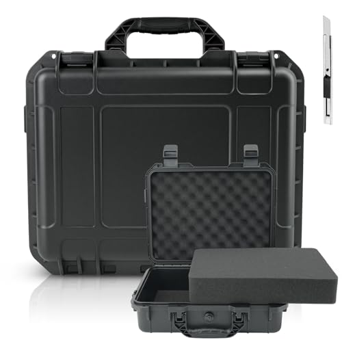 NineLeaf Hard Case with DIY Customizable Foam Insert 14.3 x 11.4 x 4.5 Inch - color: Black Hard Case, size: 14.3 x 11.4 x 4.5 Inch