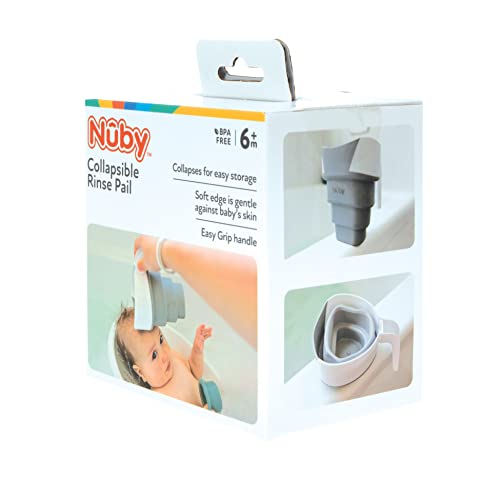 Nuby Collapsible Rinse Pail for Baby Bath Time - Collapsible Bucket with Easy Grip Handle to Rinse Baby Shampoo and Soap - Essentials (Pack of 12) - size: (Pack of 12)