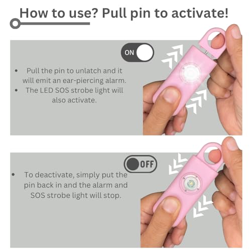 The Original Personal Safety Alarm for Women - Loud Siren, Strobe Light and Key Chain 2.0 Version (Pink) - color: Pink