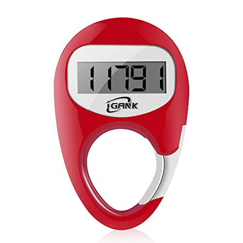 Simple Walking Pedometer 3D Step Counter for Men Women Kids - color: Red