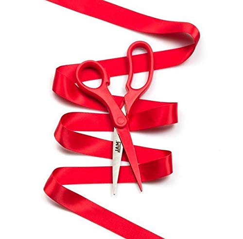 JAM PAPER Multi-Purpose Precision Scissors - 8 Inch - Red - Ergonomic Handle & Stainless Steel Blades - Sold Individually - color: Red, size: Standard (8 Inch)