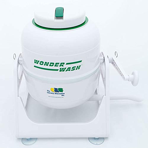 WonderWash Portable Mini Washing Machine for Apartment & Tiny Spaces - Manual Hand Clothes Washer with Retro Design - Clean Laundry Anywhere with Our Countertop, Non-Electric, Small Washer - White - color: White