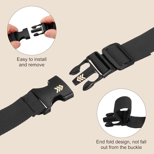 PATIKIL Utility Straps with Quick Release Buckle, (1 Inch x 8 Feet, Black) (3 Pcs) Adjustable Luggage Polyester Straps Backpack Webbing, Suit for Sleeping Bag/Camping/Hiking - color: Black, size: 1 Inch x 8 Feet