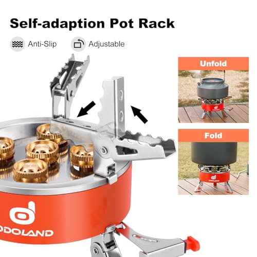 Odoland 9000W Portable Camping Stove Lightweight Camp Stove Collapsible Backpacking Stove with EVA Box for Outdoor Camping Cooking Hiking and Picnic - style: 9000W