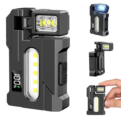 Wrrozz G5 Rechargeable EDC Flashlight, Black Flat Mini Pocket, Magnetic - size: D-1 pack