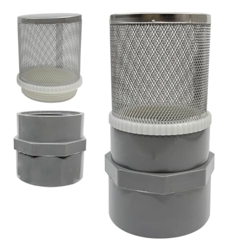 1.5" Stainless Steel Filter Cover Connected to 1.5 inch/DN40 Grey PVC Filter Water Pipe, Suction Strainers Used to Remove Debris and Reduce Solid Entry（1pcs） - size: 1.5"DN40