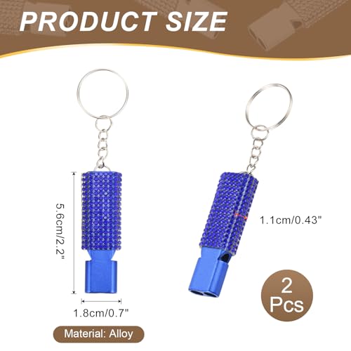 PATIKIL Emergency Whistle with Keychain, Bling Safety Survival Whistles Rescue Signaling Loud - color: Navy Blue