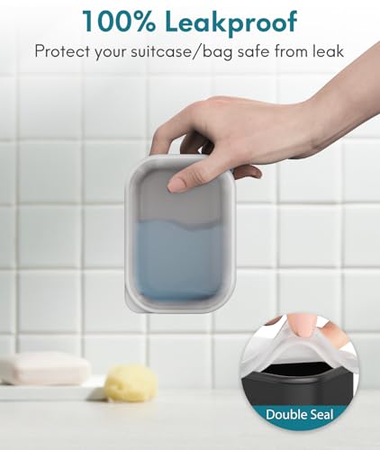 Quatish Large Leakproof Travel Soap Case, Solid Shampoo Bar Holder, Silicone Soap Box with Draining Layer, Enhanced Soap Container, Suitable for Camping, Gym, Bathroom, Outdoor Essentials, Black - color: Black, size: Large