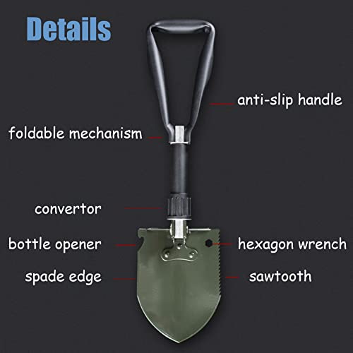 Camping Shovel Folding Spade Multifunction Backpacking Shovel Steel for Outdoor Camping Garden (CL501-46cm)