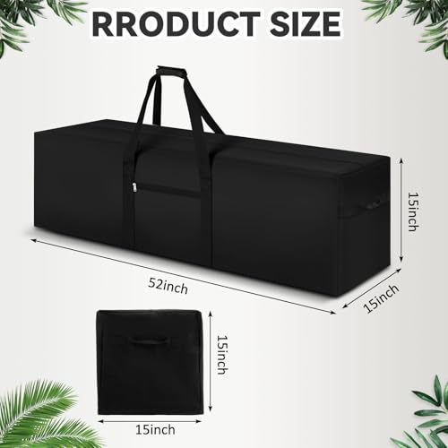 1 Pcs 52 x 15 x 15, 190 L Versatile Large Duffle Bag, Black | Large Camping Tent Storage Bag, Heavy Duty Waterproof Oxford Duffel for Travel, Moving, Sports Equipment, Household Storage - color: Black, size: 52 x 15 x 15 Inch, 190 L