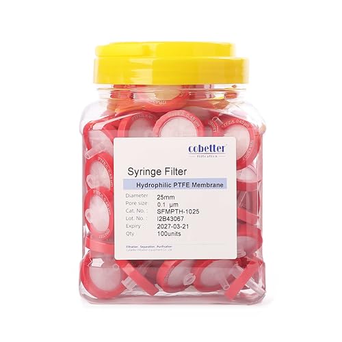 Syringe Filter Hydrophilic PTFE, 0.1μm 25mm, Non-sterile, PK of 100 - size: 0.1μm 25mm