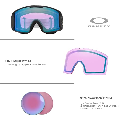 Oakley Line Miner Medium Ski Goggles REPLACEMENT LENSES OO7093 For Men For Women +Designer iWear Care Kit - color: Prizm Iced Iridium