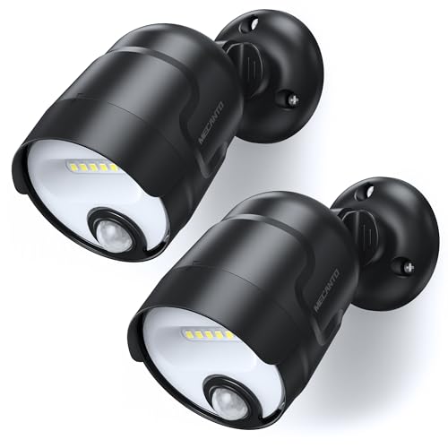 Motion Sensor Outdoor Lights 600 Lumen Spotlight with 4000mAh Rechargeable - color: 2 Pack Black