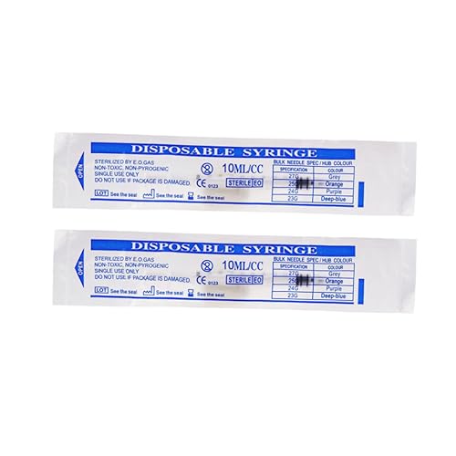 20 Pack 10 ml Syringe for Liquid Without Needle,Luer Lock Syringes with Cap, Individually Wrapped,Measurement for Scientific Labs,Measuring Liquids,Pet Feeding,Oil or Glue Applicator (B 20 Pack 10ml) Luer Lock - size: B 20 Pack 10ml