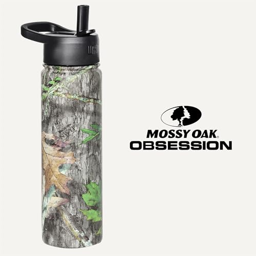 Wildkin Mossy Oak 22oz Kids Water Bottle – Leakproof, Vacuum-Insulated, Durable, Easy-Clean - Obsession - color: Mossy Oak Obsession, size: 22 Oz
