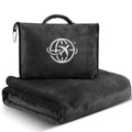 2-in-1 Travel Blanket and Pillow – Lightweight, Compact, Ultra Soft, Machine Washable – Handle, Luggage Sleeve, Backpack Clip – for Travel Airplane, Car, Office (Black) - color: Black