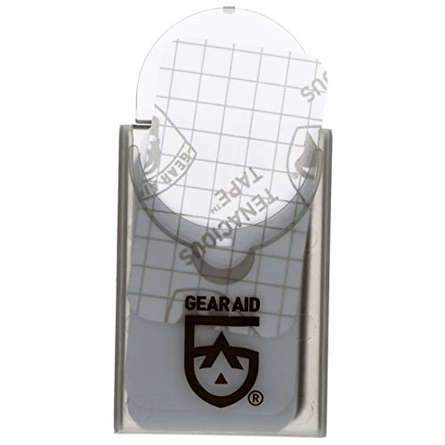 GEAR AID Tenacious Tape Mini Patches with Peel-and-Stick Adhesive to Fix Holes and Tears in Winter Gear, Down Puffer Jackets, Sleeping Bags, Tents, and Rain Gear, Clear, 1 Pack - color: Clear, style: 1 Pack (6 Patches)