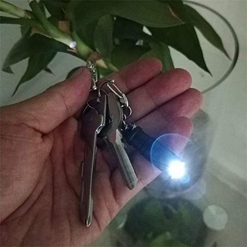 e1 Smallest Keychain Flashlight Micro Tiny Mini Keychain Light Long-Lasting Safety Light for Everyday Carry Emergencies Outdoor Dog Walking Hiking Camping Nice Gift for Parents Kids - color: Black*2pcs