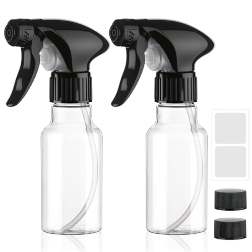 Spray Bottles 4oz/120ml Plastic Small, Clear, 2 Pack - color: Clear