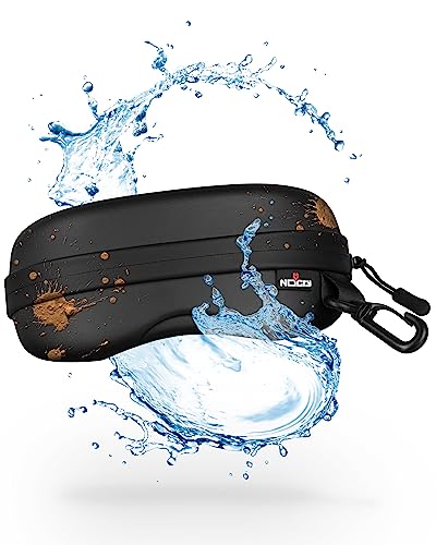 NoCry Water Resistant Safety Glasses Case with Clip - Heavy Duty Semi Hard Large Sunglasses Holder for Men and Women with Cleaning Cloth - size: For Glasses, style: Dirt & Water Resistant