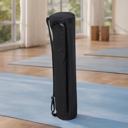 Oxford Yoga Mat Bag with Zipper Closure, Thickened Shoulder Carry Yoga Tote for Mat Storage and Outdoor Practice (Black) - color: Black