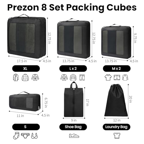 Compression Packing Cubes for Travel, Lightweight Vacation Travel Essentials, Travel Accessories for Suitcase Organizer Bags Set, Durable Luggage Organizer