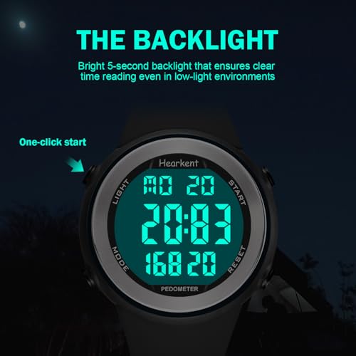 Hearkent 50M Waterproof Pedometer Watch No APP Fitness Tracker Watch - color: Green
