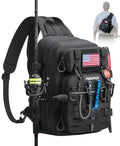 Piscifun Fishing Backpack Tackle Bag with 2 Rod Holders, Multi-Compartment Storage, MOLLE System, Water-Resistant Lightweight Outdoor Pack,Double Shoulder Black Standard | Water-Resistant Lightweight Outdoor Pack, fits 3×3600 boxes, reinforced stitching,