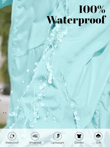CRIPOM Light Weight Rain Jacket Women Waterproof Windbreaker Travel Rain Coats for Women Packable S-XXL - color: Blue, size: Small