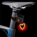 Maso Bike Taillights-USB Rechargeable Cycling Bicycle Tail Warning Light Rear Safety 5 Modes Waterproof Heart Shaped