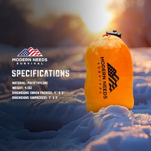 MODERN NEEDS Emergency Sleeping Bag Survival | Emergency Blanket, Bivy Sack & Emergency Bivy for Survival Supplies, Hiking Survival Kit, Compact Sleeping Bag & Camping Safety Equipment | - size: 3