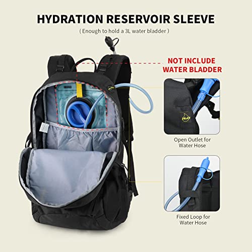 SKYSPER Hiking Backpack for Men Women, 35L Lightweight Travel Daypack, Outdoor Camping Back Pack with Multiple Compartments, Durable for Weekend Getaway - color: Black