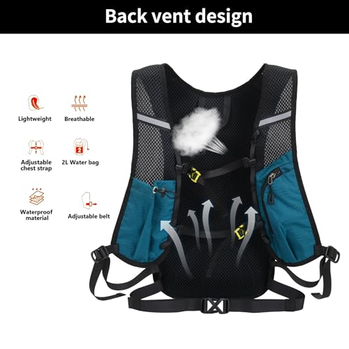 DOJUNS Hiking Backpack Lightweight Travel Backpack 20L Waterproof Hiking Daypacks Camping Backpack for Men Women (Lake Blue) - color: Lake Blue