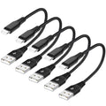 [Apple MFi Certified] Short USB C Cable, 8inch 5Pack iPhone Cherger Cable - color: A TO C Black 8IN