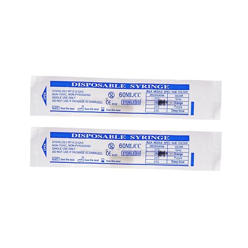 4 Pack 60 ml Syringe for Liquid Without Needle,Luer Lock Syringes with Cap, Individually Wrapped,Measurement for Scientific Labs,Measuring Liquids,Pet Feeding,Oil or Glue Applicator (B 4 Pack 60ml) Luer Lock - size: B 4 Pack 60ml