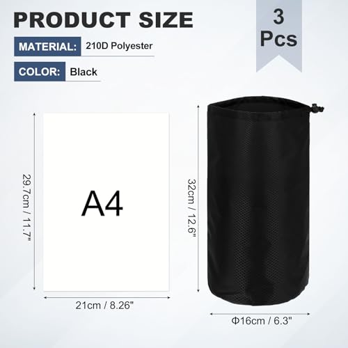 Drawstring Bag with Toggle Cinch Sack and Ditty Pouch Durable Ditty - color: Black, size: 6x13inch