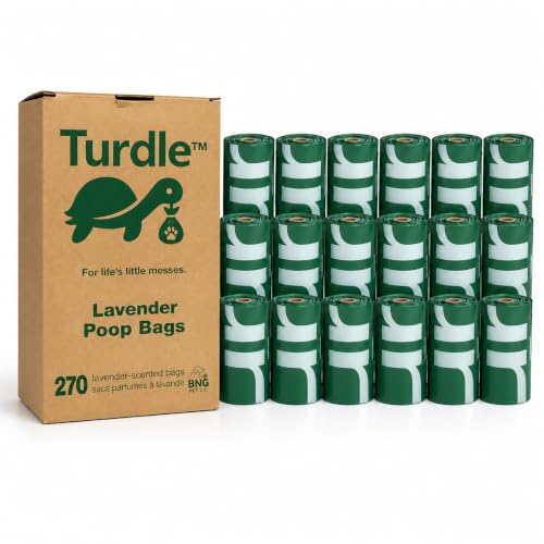 Turdle Compostable Dog Poop Bags Rolls, Lavender Scented, 270 Count