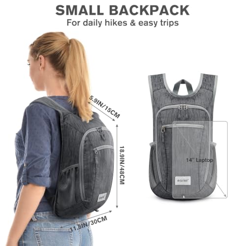 G4Free 10L/15L Hiking Backpack Lightweight Packable Hiking Daypack Small Travel Outdoor Foldable Shoulder Bag - color: Black, size: 20L