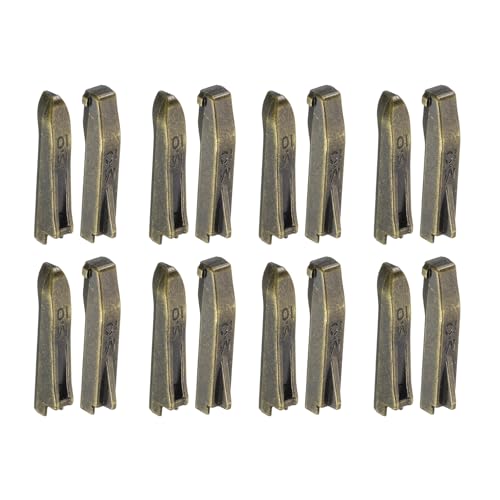 uxcell 8Set Double Open Zipper Repair Latch Kits, #10 Copper Insert Pins Zipper Stopper for Bags Coats Jackets Zippers Repairing Replacement, Bronze - color: Bronze, size: #10