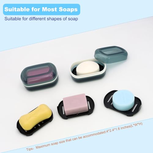 Travel Soap Container, Bar Soap Holder, Portable Soap Case, Soap Dish with Lid for Traveling, Camping, Gym, Bathroom (Blue Style-1) - color: Blue Style-1