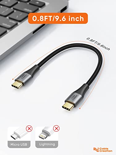 CableCreation USB C to USB C Cable 2 Pack, Type C Fast Charging Cable 0.8FT - size: 0.8FT 2-Pack, style: C to C