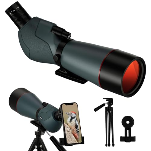 25-75x70 Spotting Scope - Spotter Scopes with Tripod Phone Adapter Waterproof HD Scope for Bird Watching Wildlife Scenery - size: 25-75x70