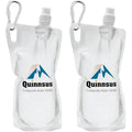 Quinnsus 2-Pack 1L Collapsible Water Bottles, 33oz BPA-Free Reusable Plastic Flasks, Foldable Backpacking Water Bottle Bag for Traveling, Hiking, Camping, Running